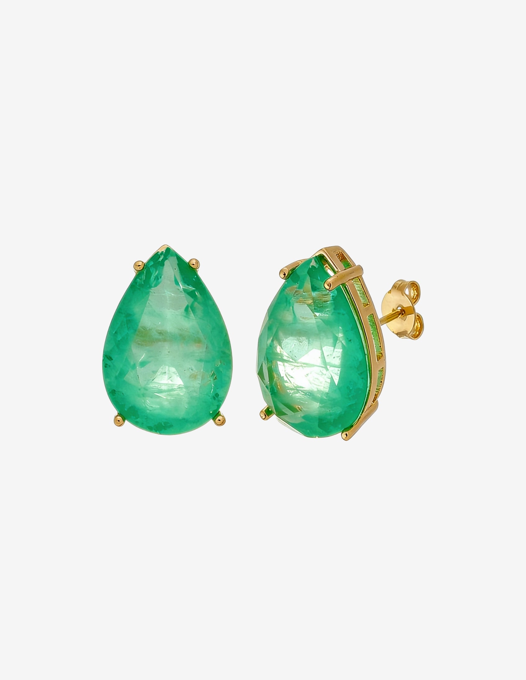 Brinco Gota Pedra Fusion Verde