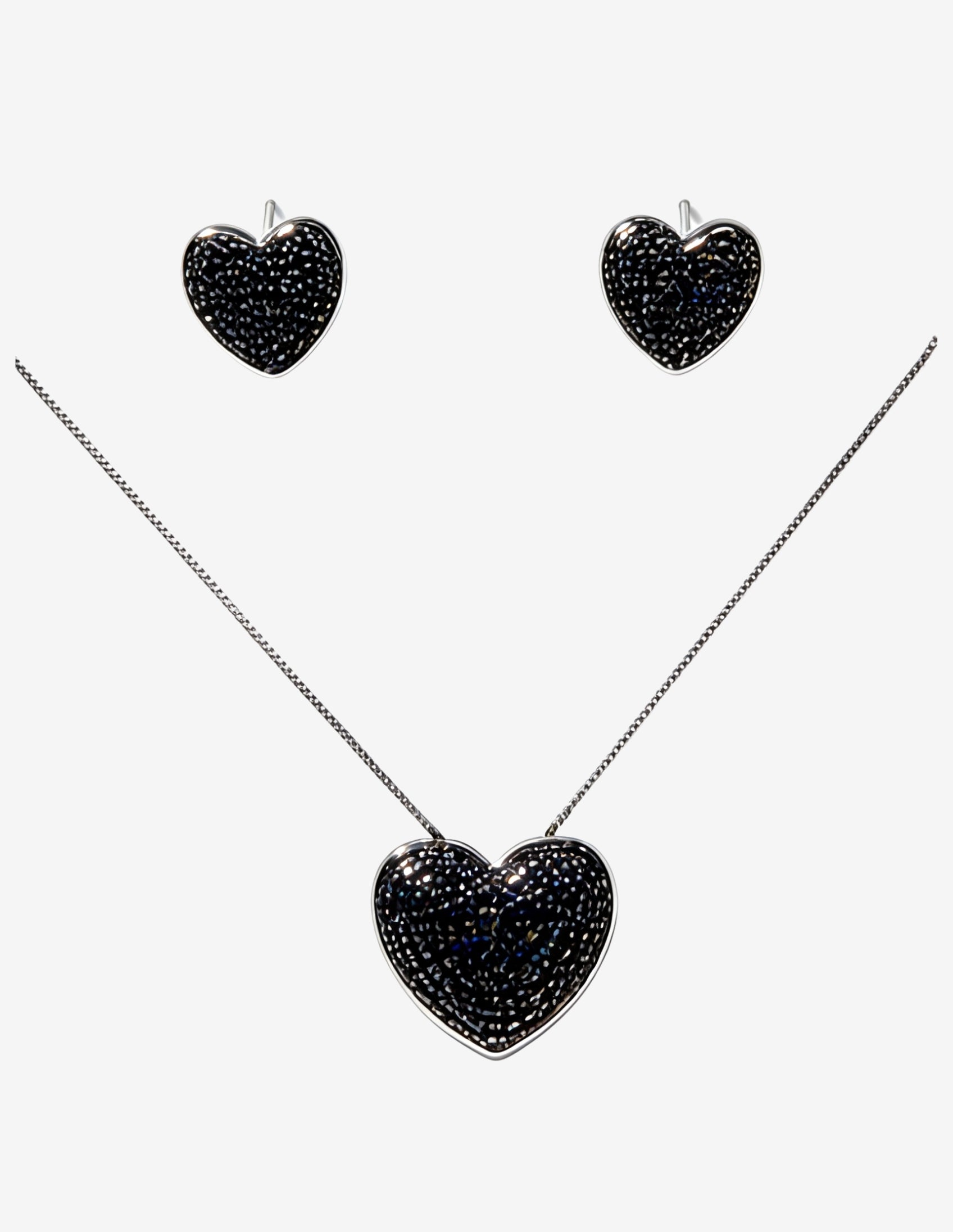 Conjunto Coração Cravejado Black