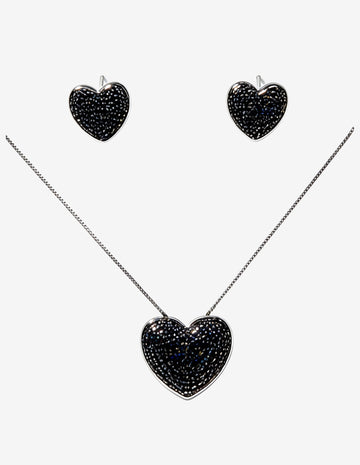 Conjunto Coração Cravejado Black