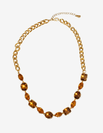 Colar Choker Pedras Brown