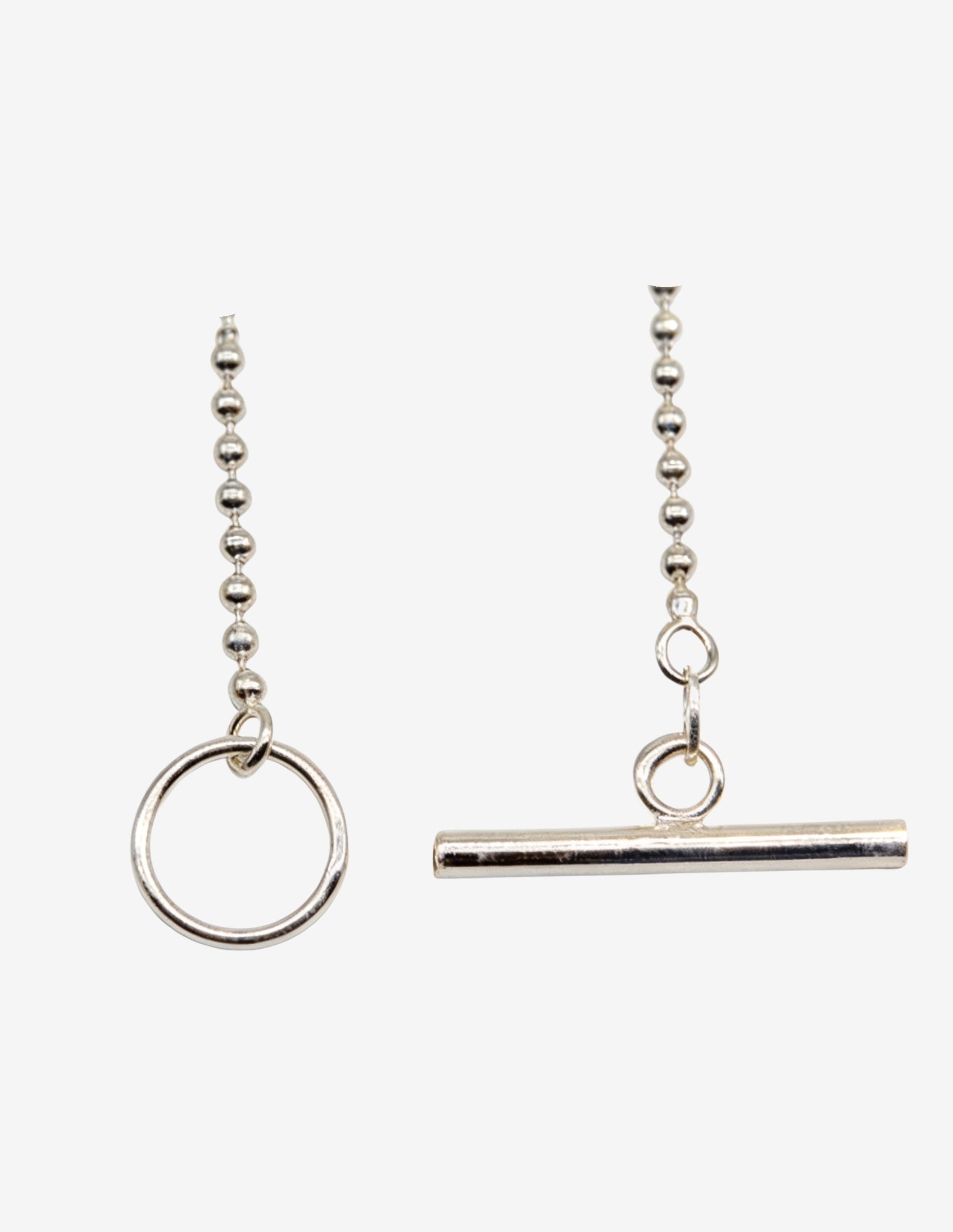 Pulseira Bolinha Fecho Barra Prata Branca