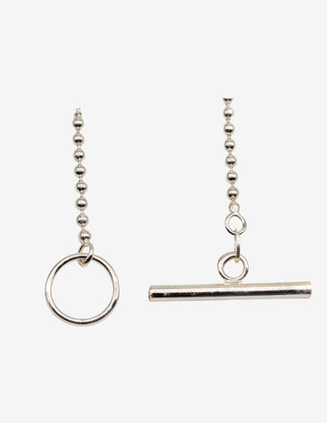 Pulseira Bolinha Fecho Barra Prata Branca