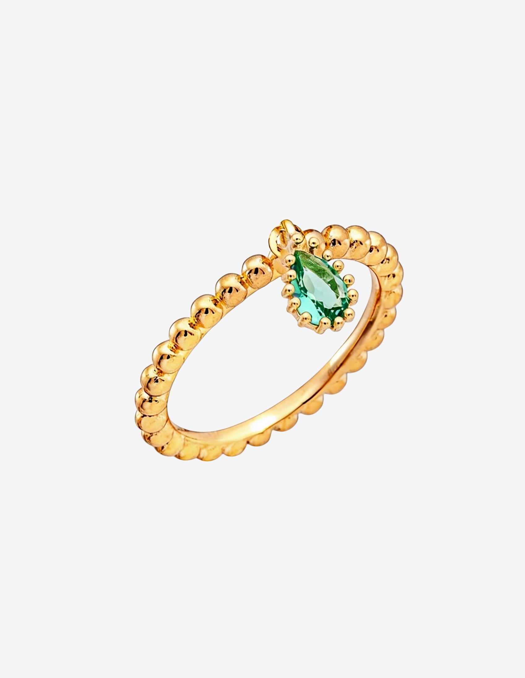 Anel Pedra - Gota - Verde