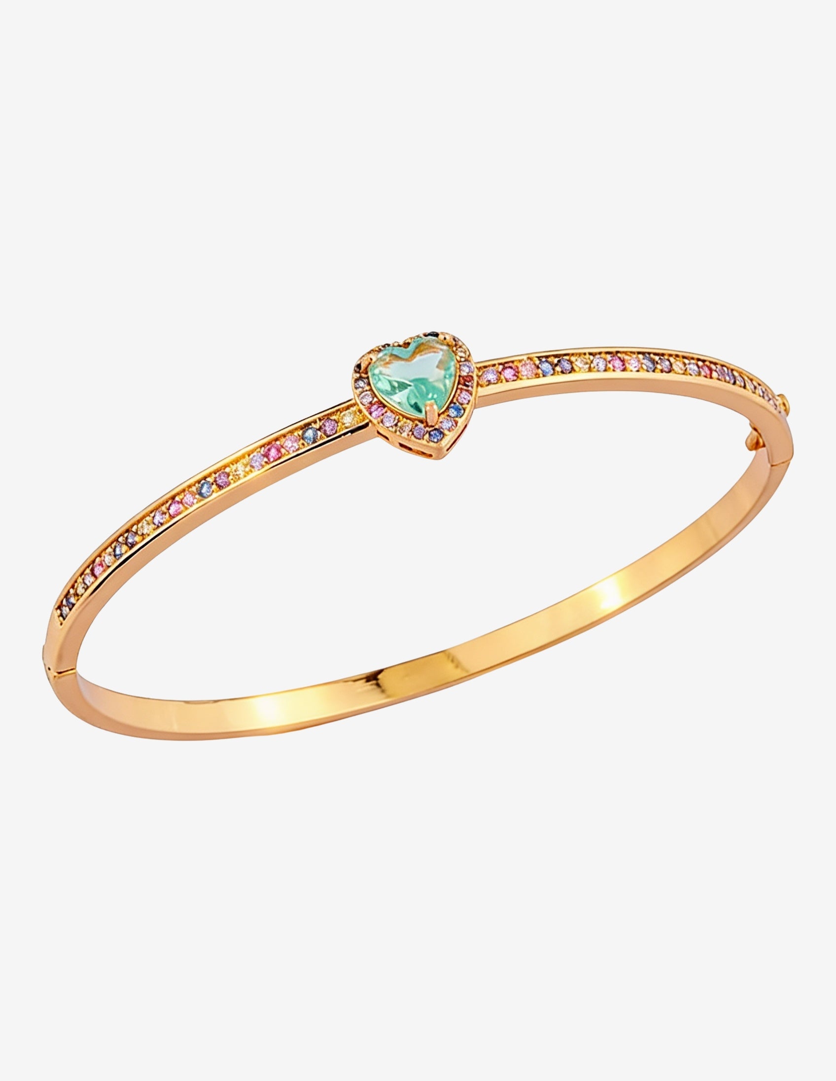 Bracelete Coração Zircônia Turmalina