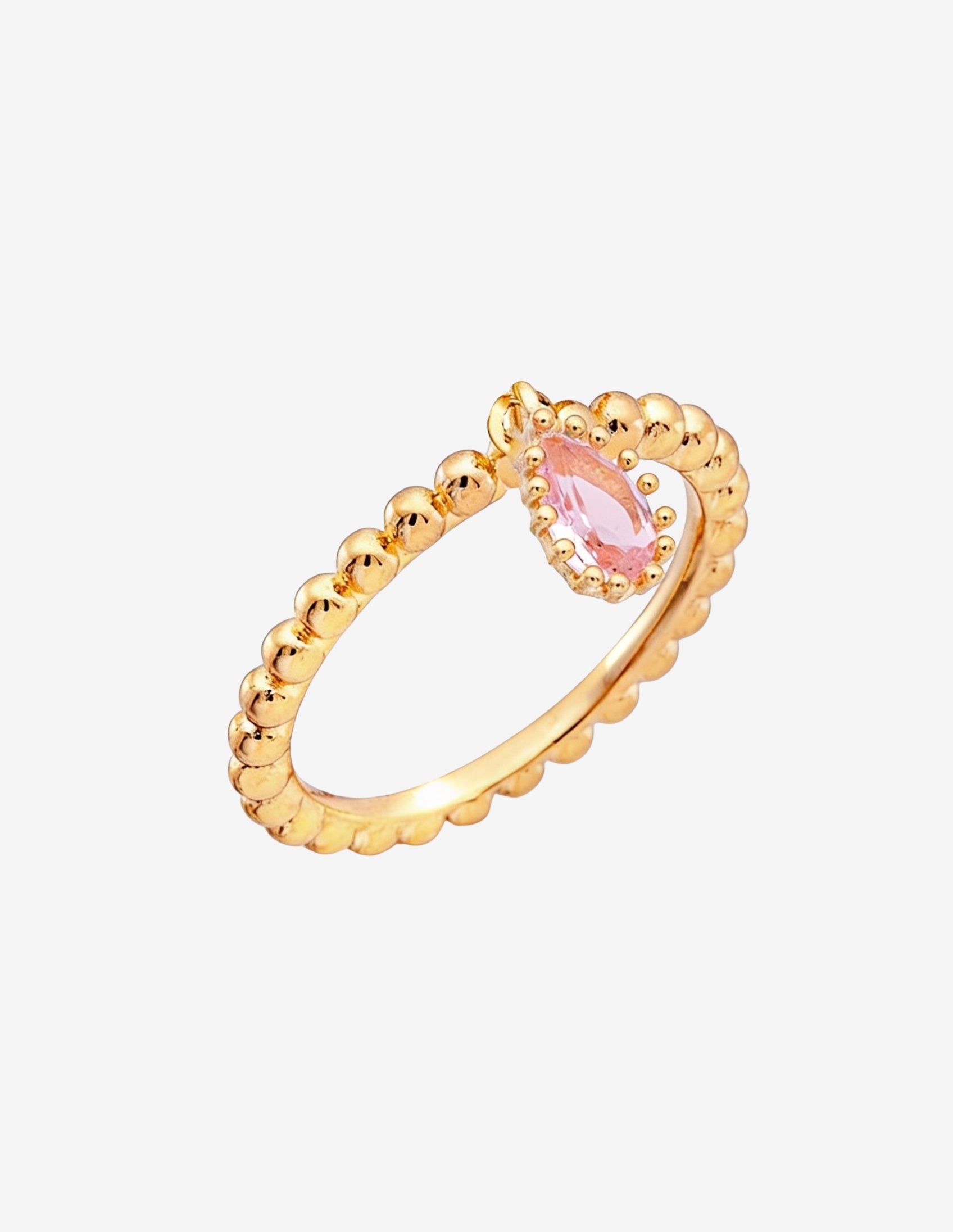 Anel Pedra - Gota - Rosa