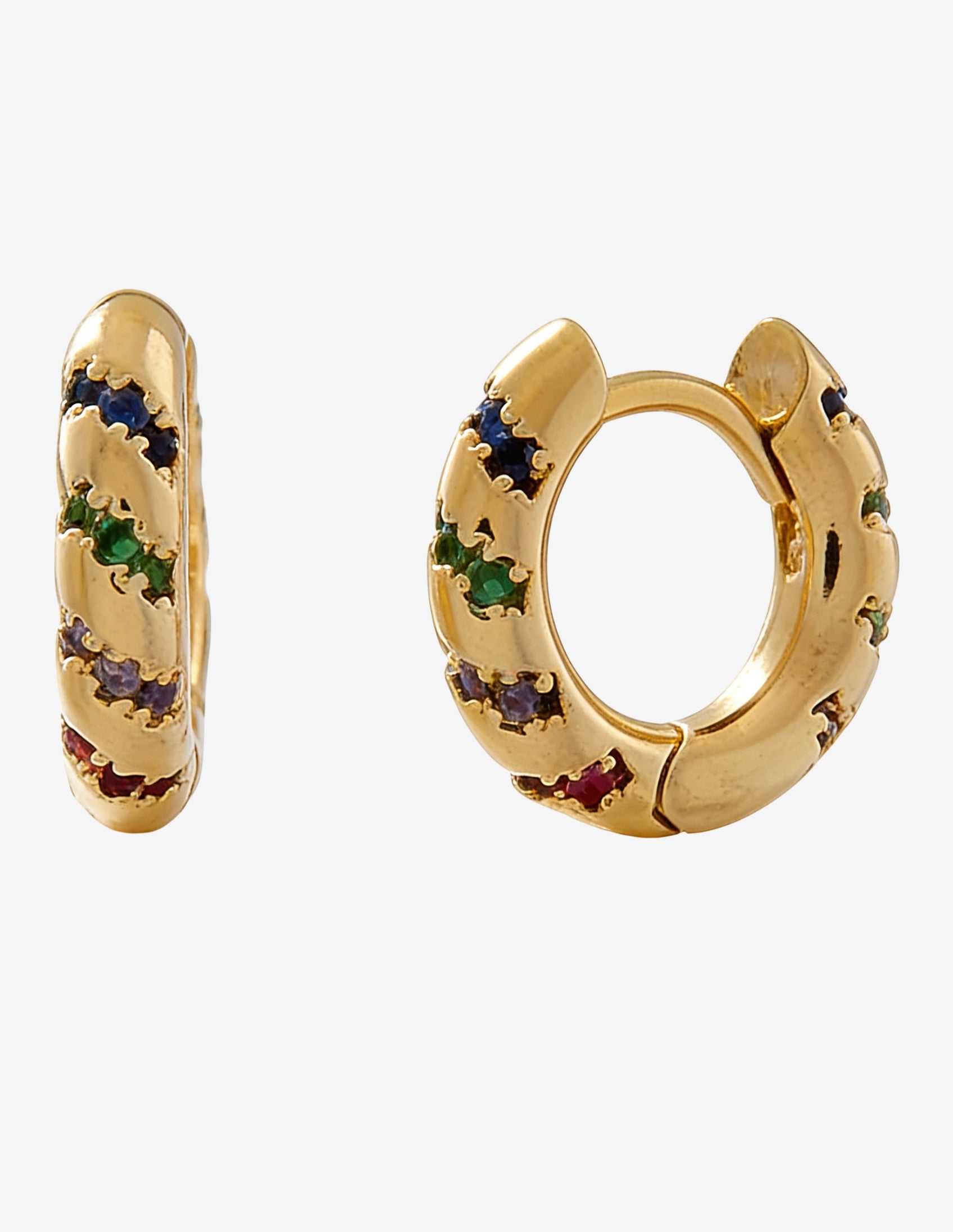 Brinco Argola com micro Zircônia Colorida