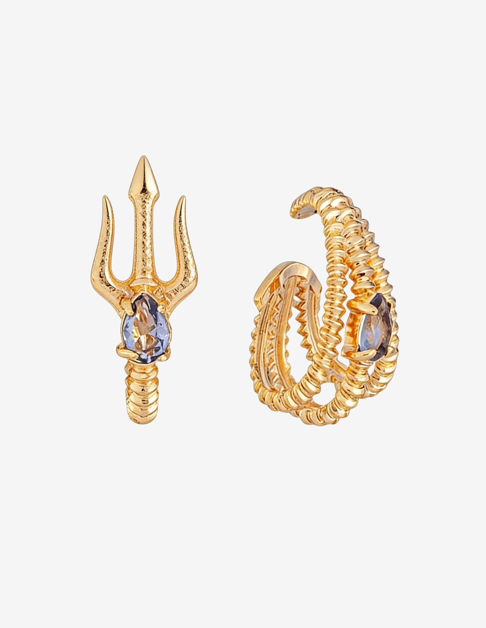 Brinco Ear Hook Ametista de Encaixe